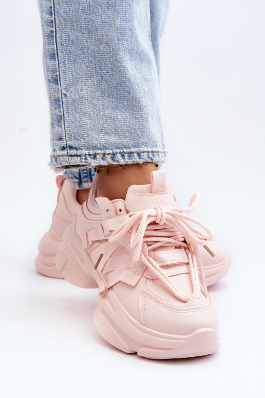 Sneakers-Modellschuhe mit modischen massiven Sohlen in der rosa Farbe Windamella