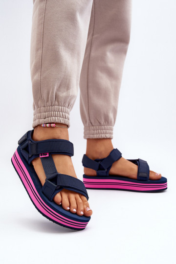Damen-Plateausandalen Lee Cooper LCW-24-05-2754L dunkelblau 2