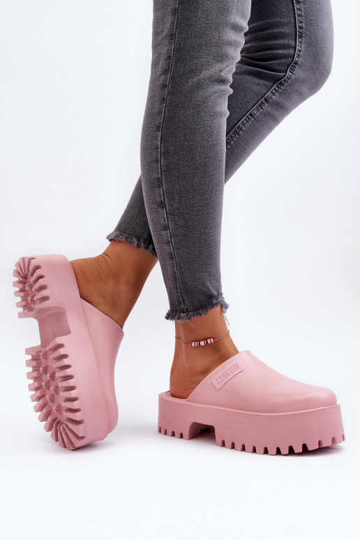 Hausschuhe mit modischer massiver Sohle Big Star NN274020 rosa Farbe