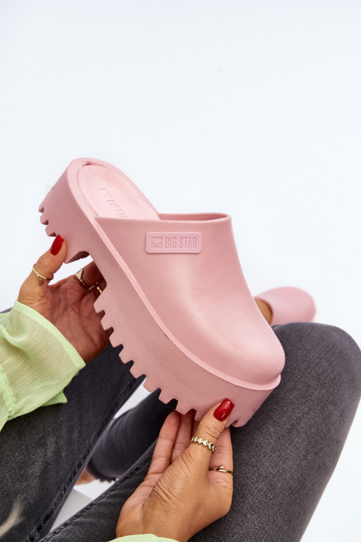 Hausschuhe mit modischer massiver Sohle Big Star NN274020 rosa Farbe