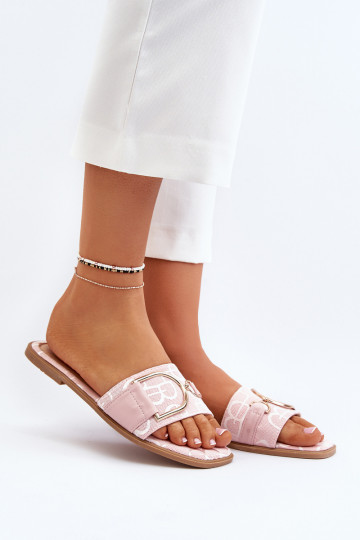 mit Glanz Damenhausschuhe mit Ornamenten in Rosa Taleci 2