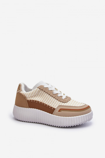 Sneakers-Modellschuhe mit beigem Plateau Redala