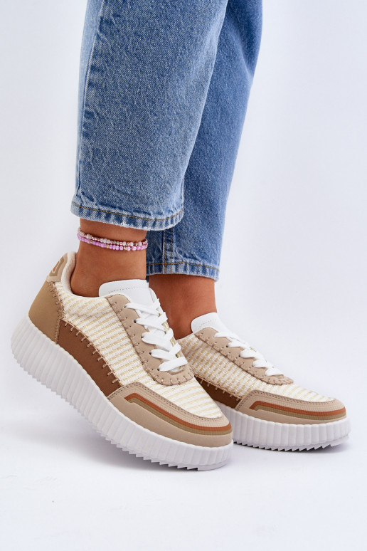 Sneakers-Modellschuhe mit beigem Plateau Redala Sneakers-Modellschuhe mit beigem Plateau Redala