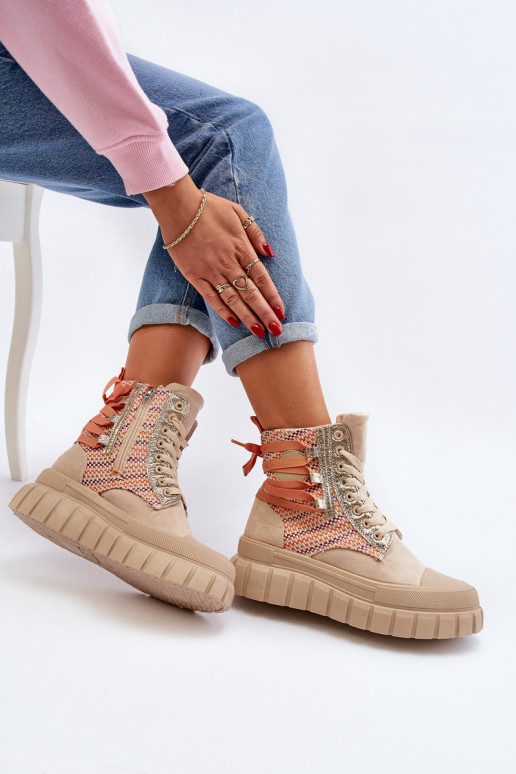 Freizeitschuhe mit Plateau in der Farbe Beige Kernia Freizeitschuhe mit Plateau in der Farbe Beige Kernia