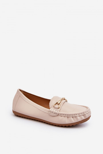 Klassisches Modell Mokassins mit Ornamenten beige Farbe Ainslee