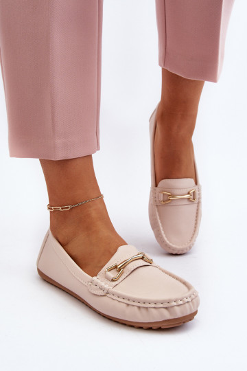 Klassisches Modell Mokassins mit Ornamenten beige Farbe Ainslee 2