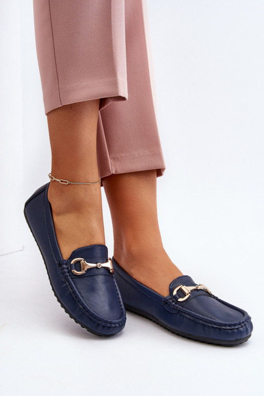 Klassisches Modell Mokassins Eko dunkelblaue Farbe Demese