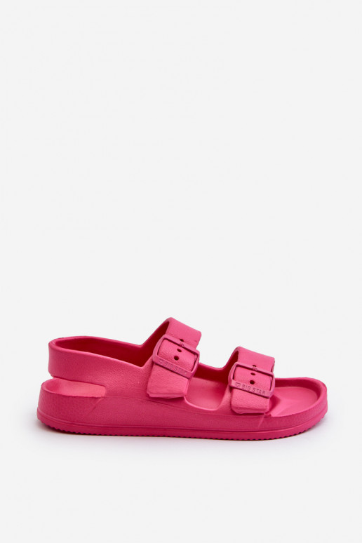 Hausschuhe für Kinder mit Schnallen BIG STAR NN374545 rosa Farbe