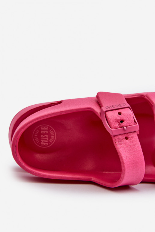 Hausschuhe für Kinder mit Schnallen BIG STAR NN374545 rosa Farbe