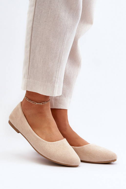 Wildleder-Ballerinas beige Kommia