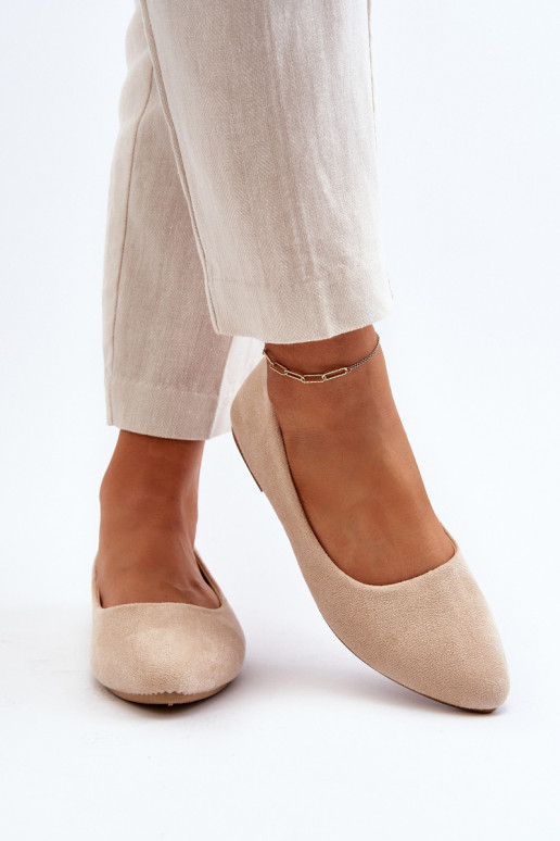 Wildleder-Ballerinas beige Kommia