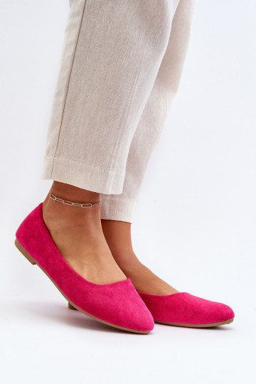 Wildleder-Ballerinas rosa Farbe Kommia 2