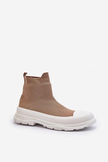 Braune Ilanae-Stiefeletten für Damen mit sockenartiger Innensohle 2