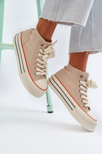 Freizeitschuhe mit Plateau beige Aineri 2