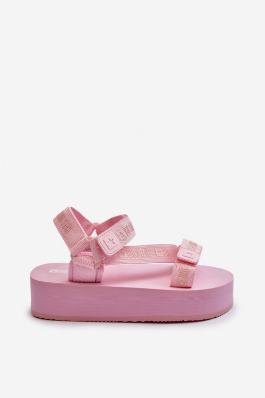 Damensandalen mit Plateau Big Star NN274A529 rosa Farbe