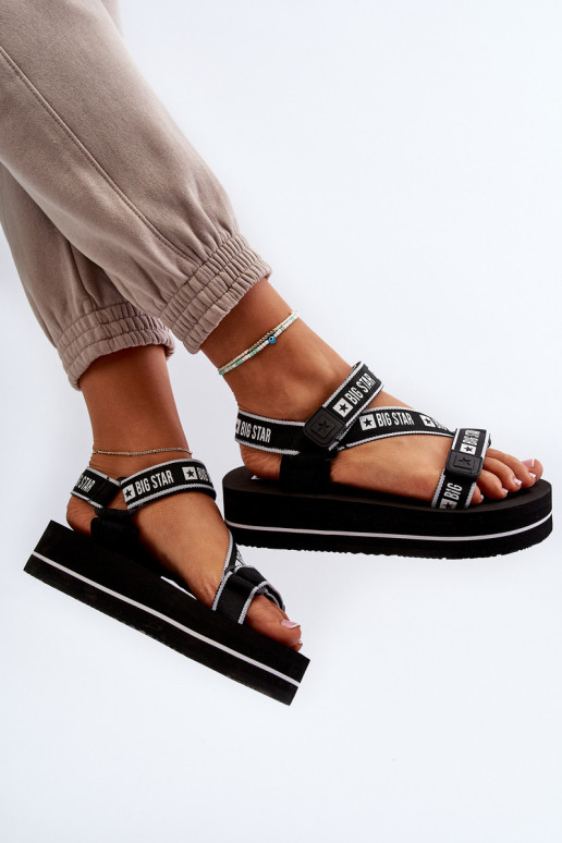 Damensandalen mit Plateau Big Star NN274A525 schwarze Farbe Damensandalen mit Plateau Big Star NN274A525 schwarze Farbe