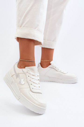 Sneakers-Modellschuhe mit Plateau in der weißen Farbe Zeparine 2