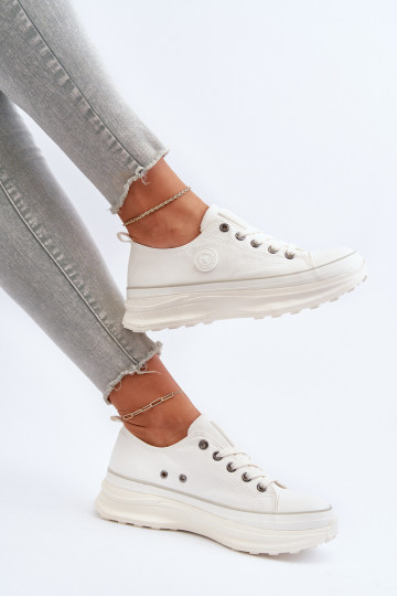 Damenschuhe mit modischer massiver Sohle Big Star NN274126 weiße Farbe 2