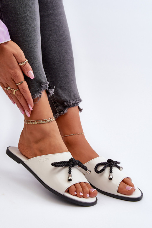 Damenhausschuhe Eko Big Star NN274067 weiße Farbe