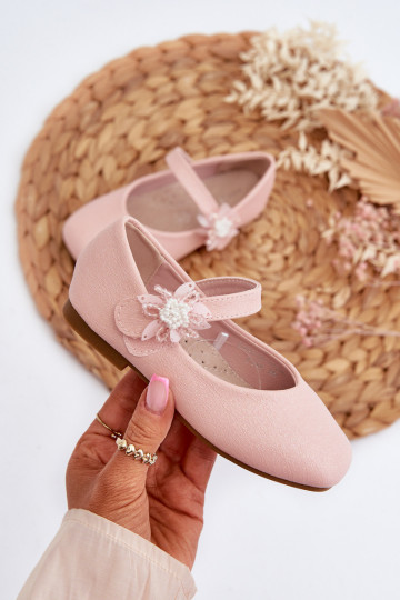mit Glitzer-Ballerinas für Kinder mit Klebeverschlüssen rosa Farbe Jeylin 2