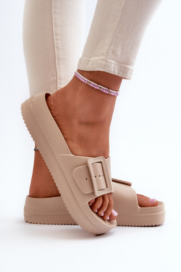 Big Star NN274A666 leichte Plateausandalen mit Schnallen beige 2