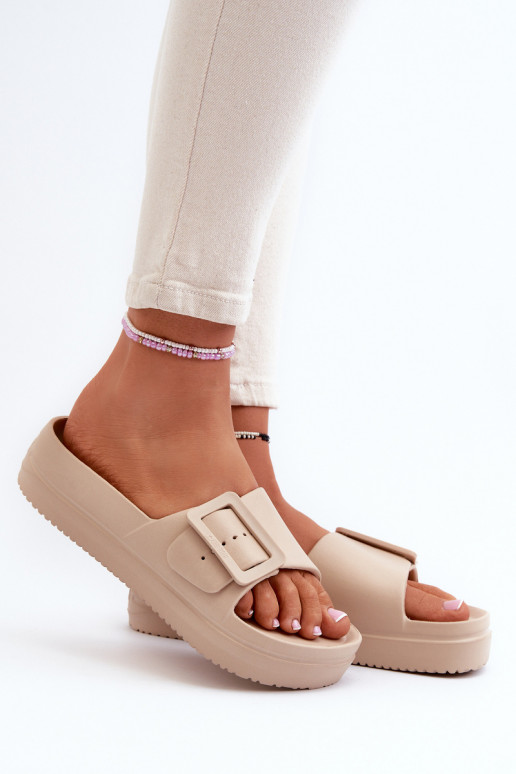 Big Star NN274A666 leichte Plateausandalen mit Schnallen beige