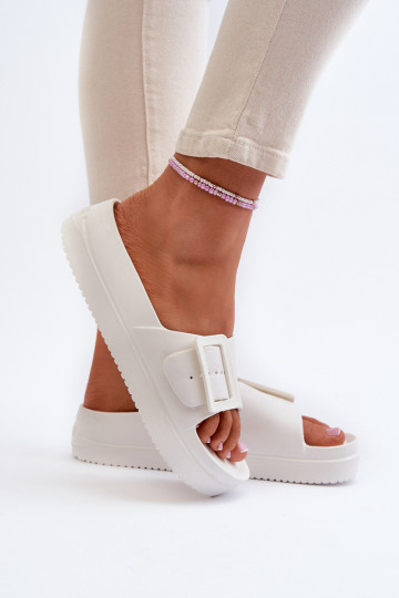 Leichte Flip-Flops mit Schnallenplattform Big Star NN274A661 in weißer Farbe 2