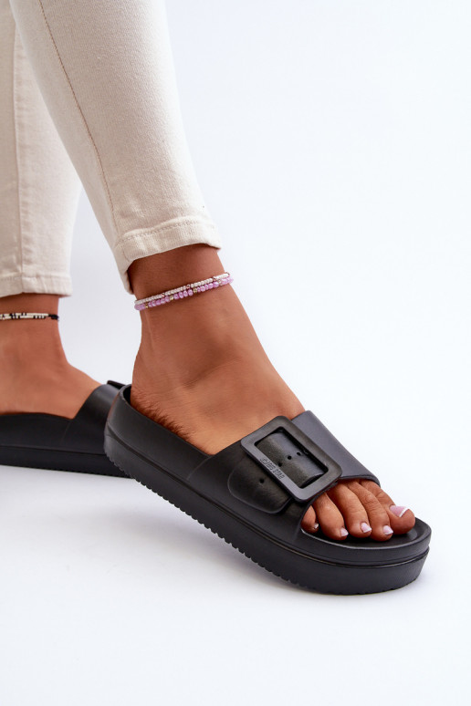 Leichte Flip-Flops mit Schnallenplattform Big Star NN274A662 schwarz