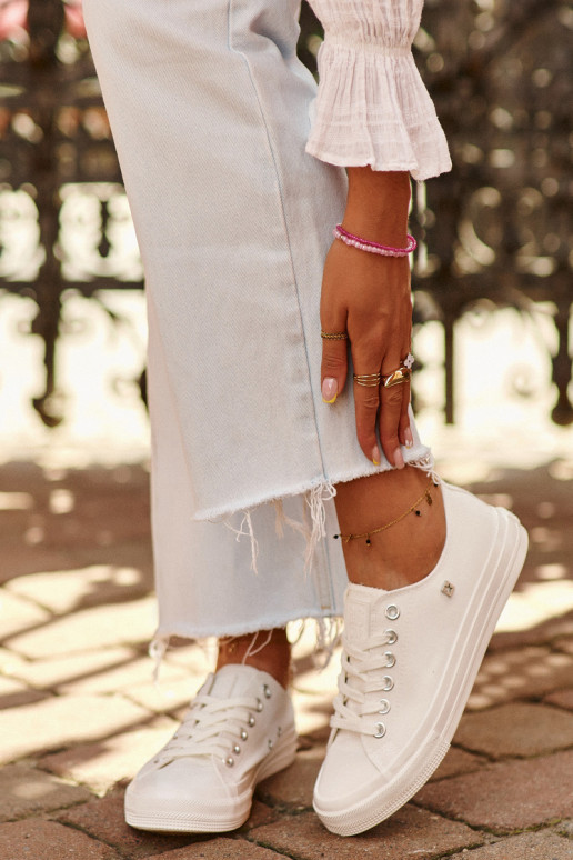 Klassisches Modell Freizeitschuhe Big Star NN274285 weiße Farbe