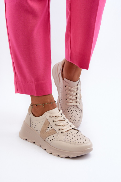 Beigefarbene Eleonori-Sportschuhe