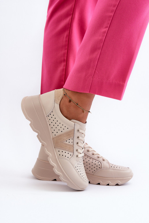 Beigefarbene Eleonori-Sportschuhe