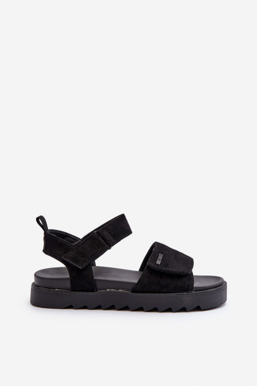 Wildledersandalen mit Plateau Big Star NN274700 schwarz
