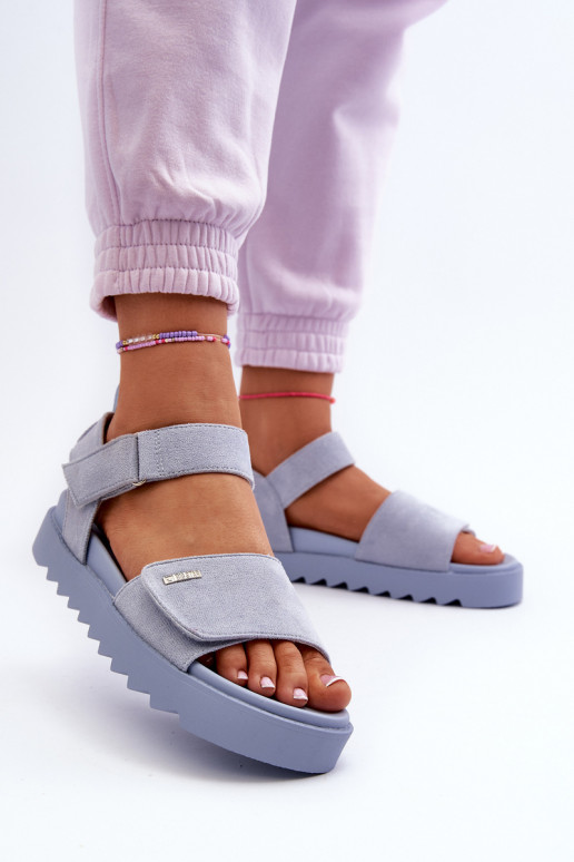 Wildledersandalen mit Plateau Big Star NN274706 blau Wildledersandalen mit Plateau Big Star NN274706 blau