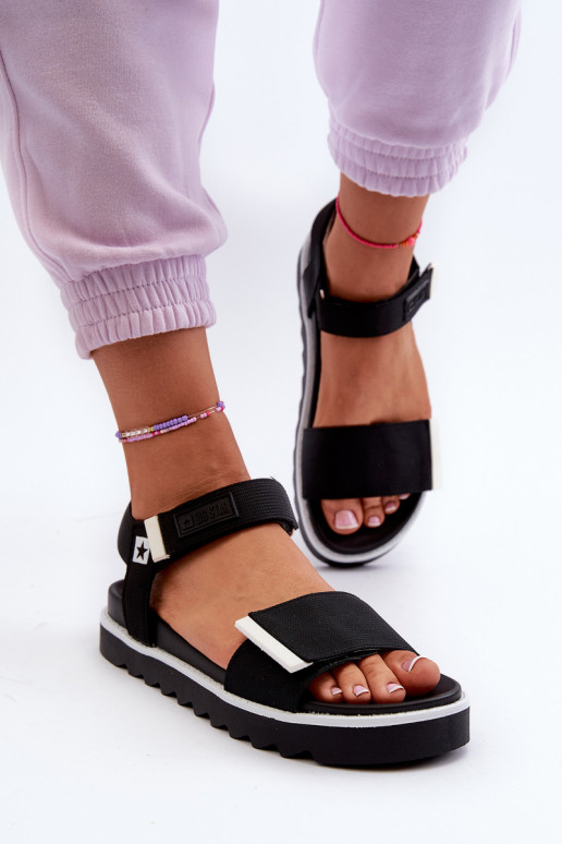 Damensandalen mit Plateau Big Star NN274778 schwarze Farbe