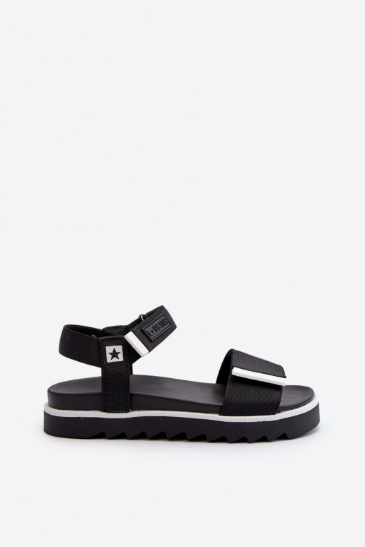 Damensandalen mit Plateau Big Star NN274778 schwarze Farbe
