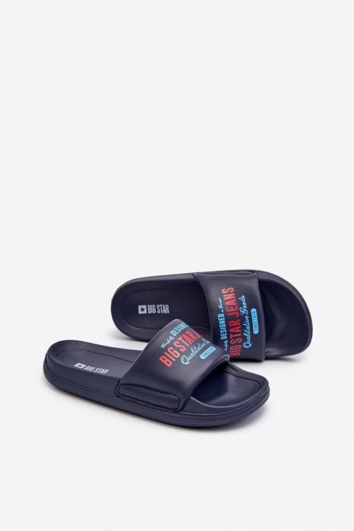 Leichte Hausschuhe Kinderhausschuhe Big Star NN374516 dunkelblau Leichte Hausschuhe Kinderhausschuhe Big Star NN374516 dunkelblau