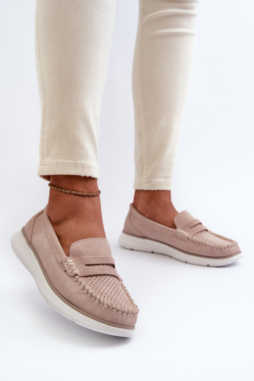 Wildledermokassins mit Plateau Sergio Leone SP012 beige 2