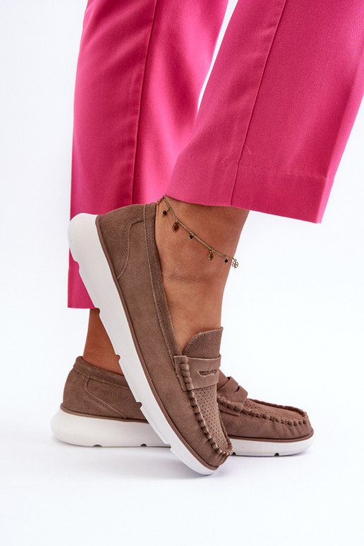 Wildledermokassins mit Plateau Sergio Leone SP012 braun