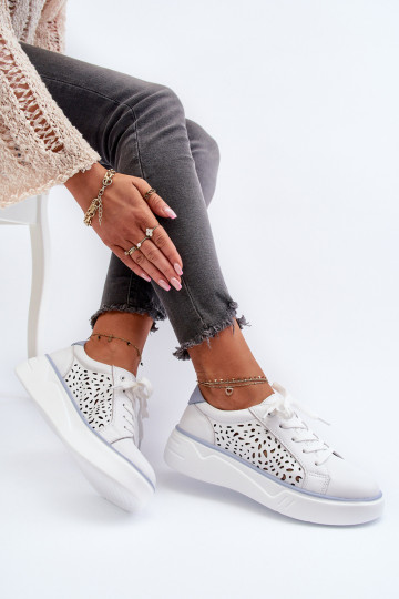 mit durchbrochenen Elementen Sneakers-Modell mit Plateausohle in der Farbe Weiß Peilaeno 2