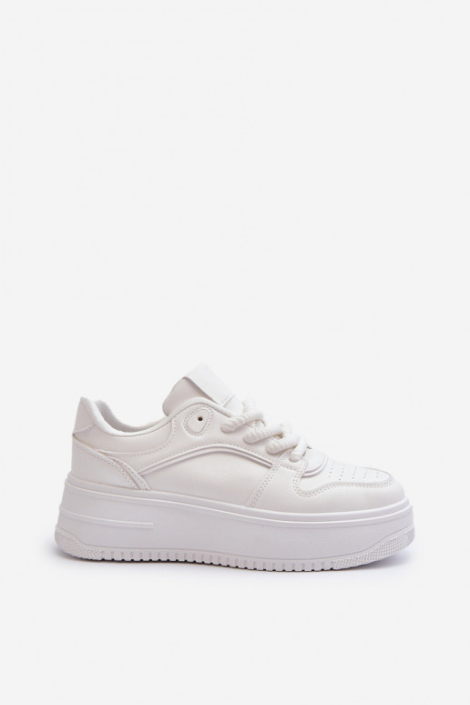 Sneakers-Modellschuhe mit Plateau aus Öko-Leder in der Farbe Weiß von Vhisper