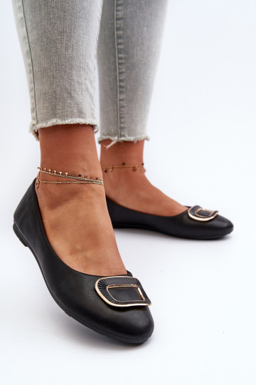 Ballerinas mit Ornamenten Eko schwarz Enicoria