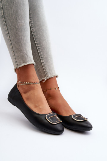 Ballerinas mit Ornamenten aus Kunstleder in Schwarz Enicoria 2