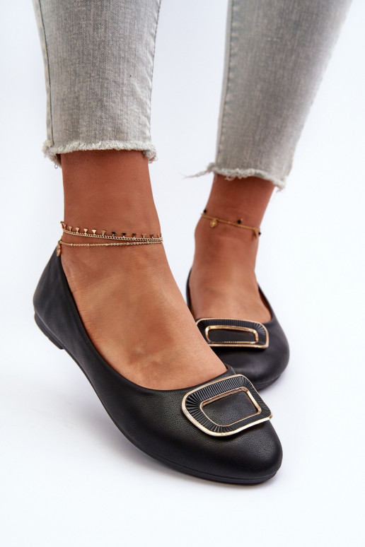 Ballerinas mit Ornamenten Eko schwarz Enicoria