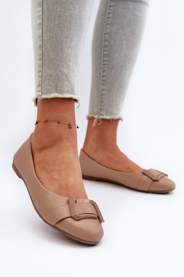 Ballerinas mit Riemen Eco Beige Cadwenla
