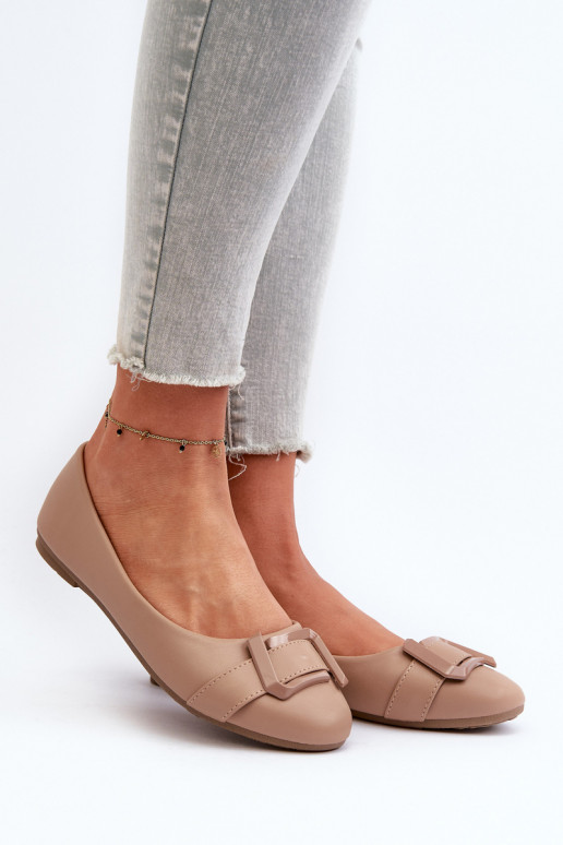 Ballerinas mit Riemen Eco Beige Cadwenla