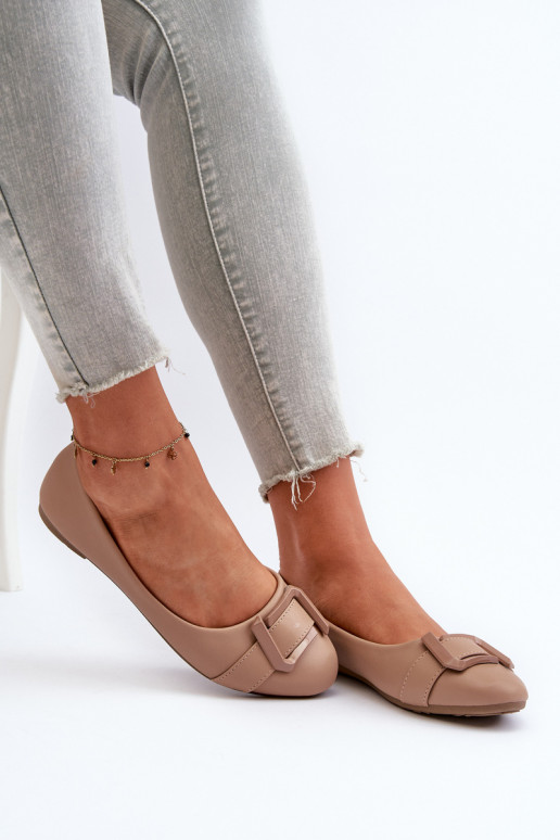 Ballerinas mit Riemen Eco Beige Cadwenla