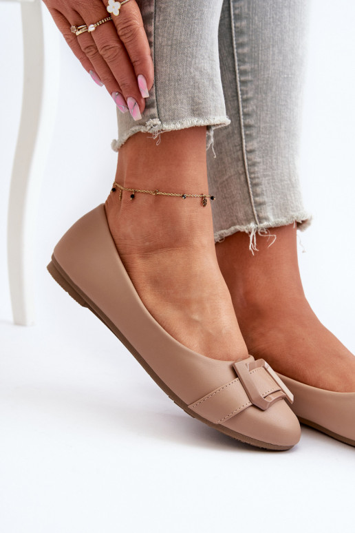 Ballerinas mit Riemen Eco Beige Cadwenla