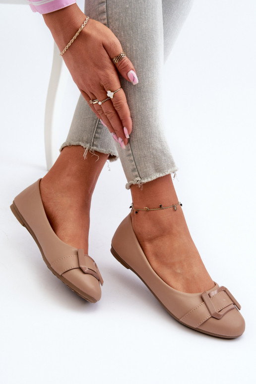 Ballerinas mit Riemen Eco Beige Cadwenla
