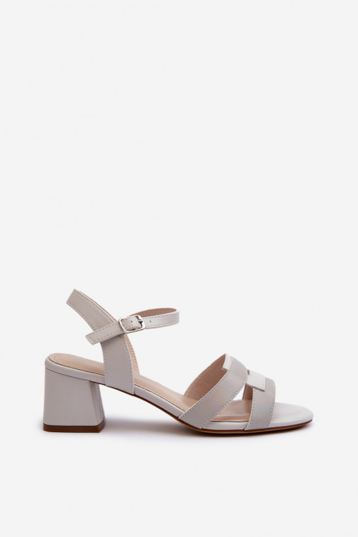 Damensandalen mit Absatz aus Öko-Leder Sergio Leone SK894 in der Farbe Grau