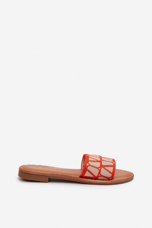 Damen-Flip-Flops mit weitem Absatz in der Farbe Orange von Traivea Damen-Flip-Flops mit weitem Absatz in der Farbe Orange von Traivea